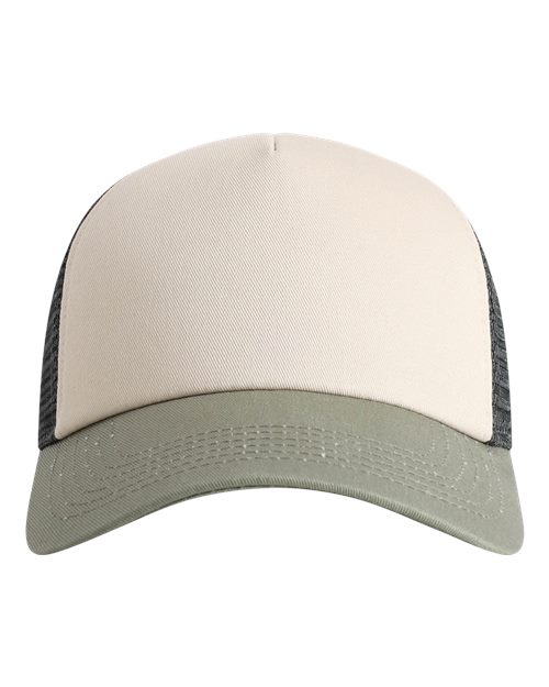 Imperial 1287 — North Country Trucker Cap — Stone/ Moss/ Charcoal