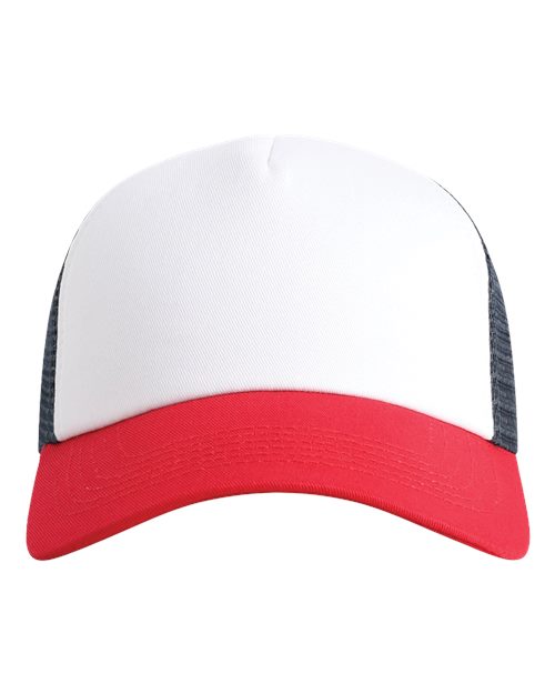Imperial 1287 — North Country Trucker Cap — White/ Red/ Dark Navy