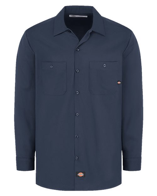 Dickies L307T — Men's Tall Industrial Cotton Long Sleeve Work Shirt — main view