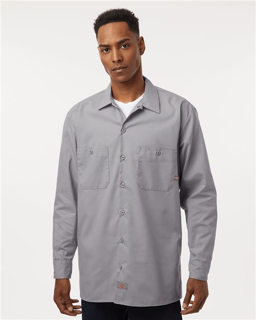 Dickies L535T — Men's Tall Industrial Long Sleeve Work Shirt — main view