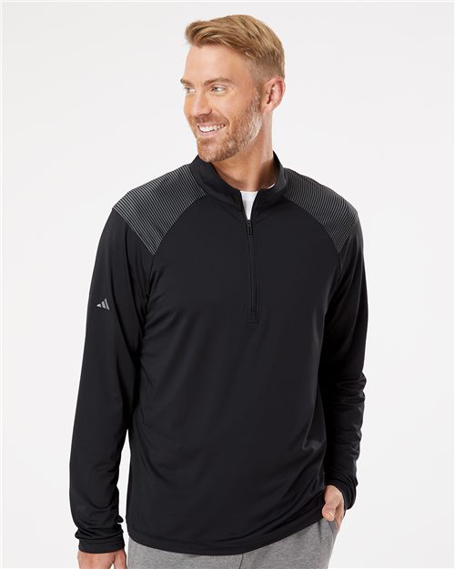Adidas A520 — Men's Ultimate365 Lightweight Shoulder Stripe Quarter-Zip Pullover — main view