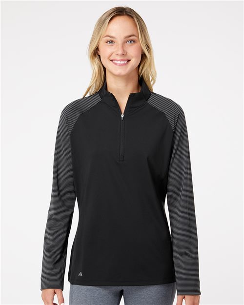 Adidas A521 — Women's Ultimate365 Lightweight Raglan Quarter-Zip Pullover — main view