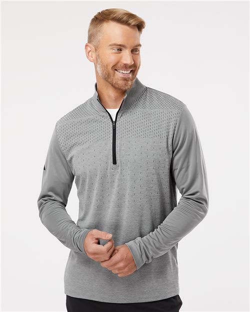 Adidas A522 — Men's Ultimate365 Heather Block Print Quarter-Zip Pullover — main view