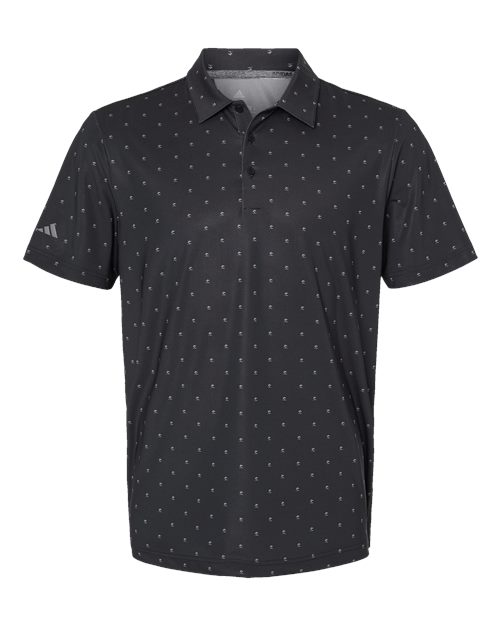 Adidas A574 — Men's Ultimate365 Pine Tree Polo — Black/ Grey Three