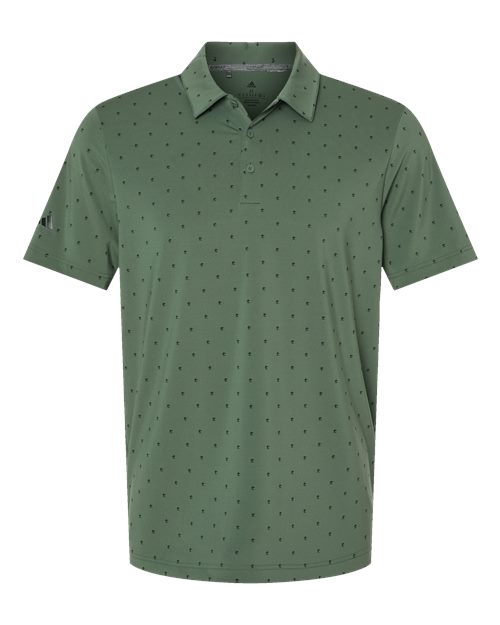 Adidas A574 — Men's Ultimate365 Pine Tree Polo — Green Oxide/ Black