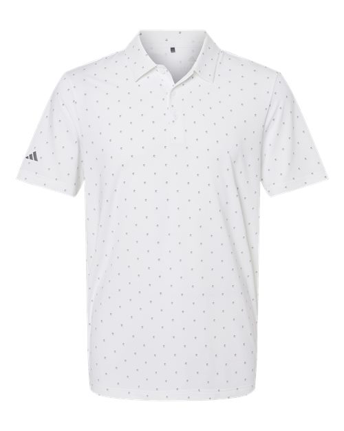 Adidas A574 — Men's Ultimate365 Pine Tree Polo — White/ Grey Three