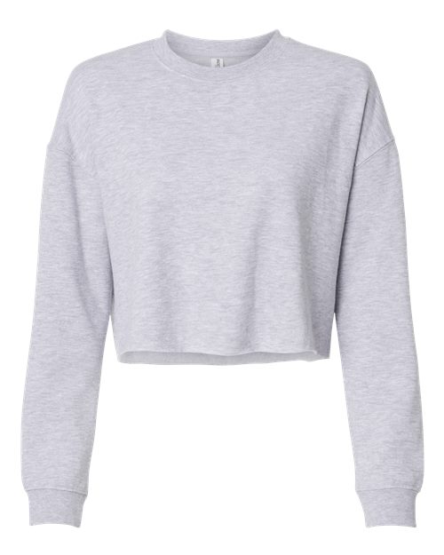 Independent Trading Co. AFX24CRP — Women's Lightweight Crop Crewneck Sweatshirt — Grey Heather