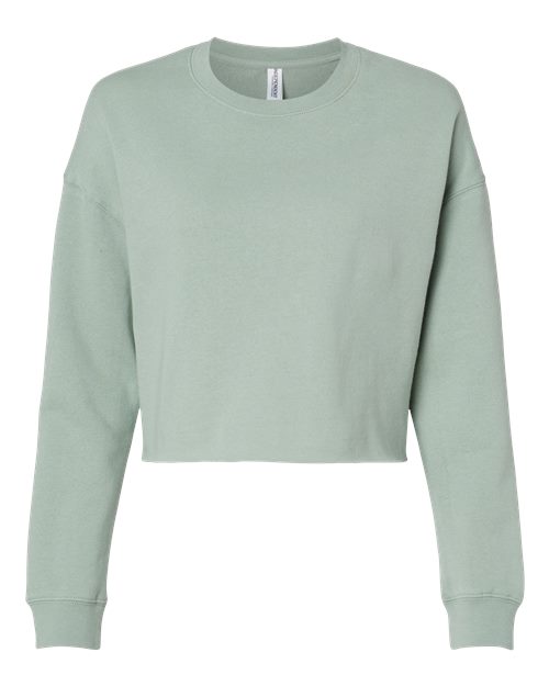 Independent Trading Co. AFX24CRP — Women's Lightweight Crop Crewneck Sweatshirt — Sage