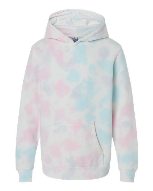 Independent Trading Co. PRM1500TD — Youth Midweight Tie-Dyed Hooded Sweatshirt — Tie Dye Cotton Candy