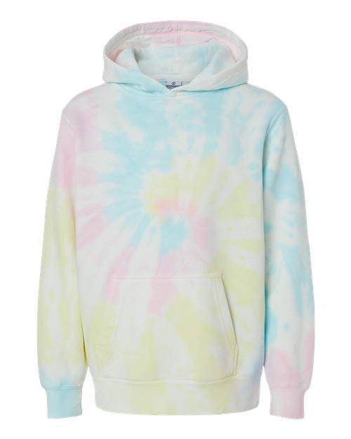 Independent Trading Co. PRM1500TD — Youth Midweight Tie-Dyed Hooded Sweatshirt — Tie Dye Sunset Swirl