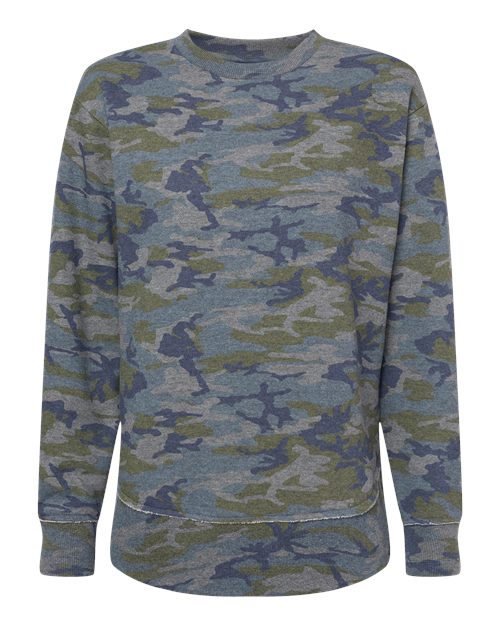LAT 3525 — Women's Weekend Crewneck Sweatshirt — Vintage Camo