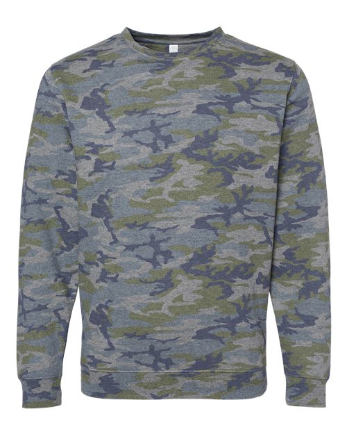 LAT 6925 — Unisex Elevated Fleece Crewneck Sweatshirt — Vintage Camo