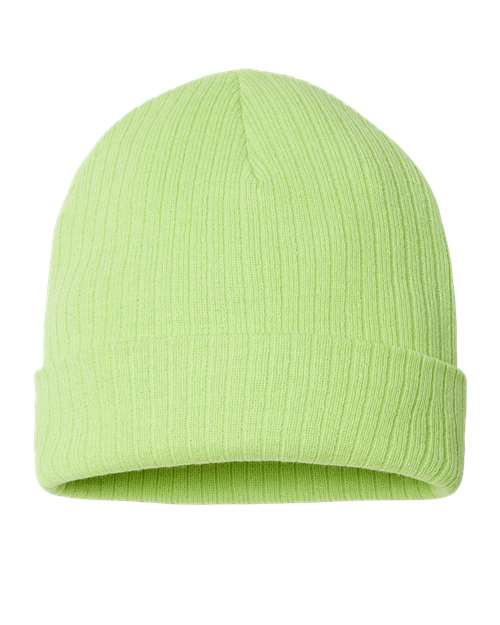 Atlantis Headwear RIO — Sustainable Rib Cuffed Beanie — Acid Green