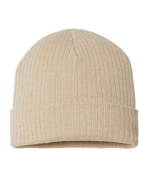 Atlantis Headwear RIO — Sustainable Rib Cuffed Beanie — Light Beige