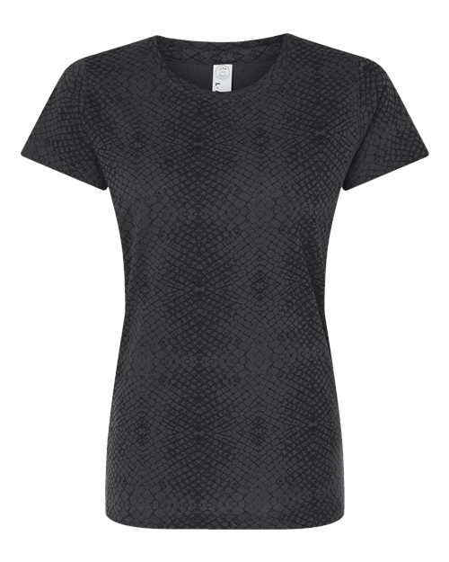 LAT 3516 — Women's Fine Jersey Tee — Black Reptile