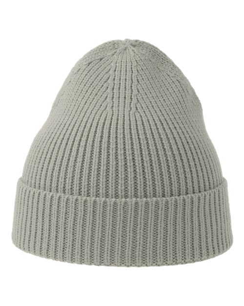 Atlantis Headwear ANDY — Sustainable Fine Rib Cuffed Beanie — Light Grey
