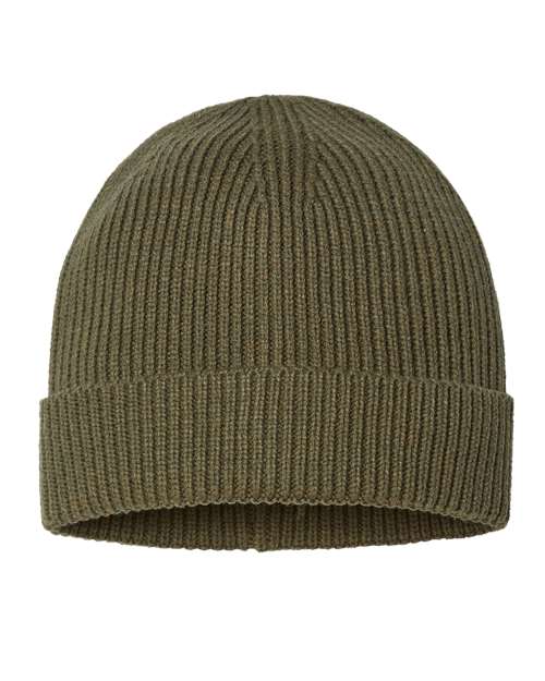 Atlantis Headwear ANDY — Sustainable Fine Rib Cuffed Beanie — Olive