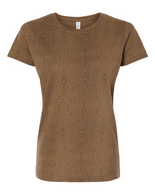 LAT 3516 — Women's Fine Jersey Tee — Brown Reptile