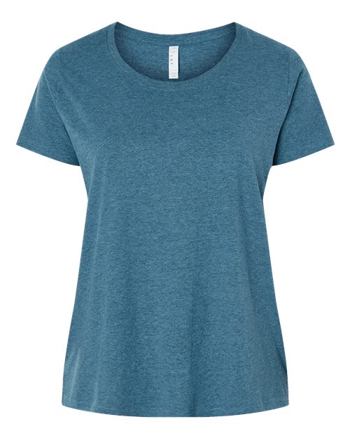 LAT 3816 — Women's Curvy Collection Fine Jersey Tee — Bermuda Blackout