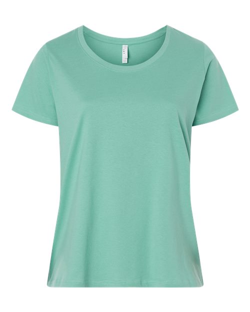 LAT 3816 — Women's Curvy Collection Fine Jersey Tee — Saltwater