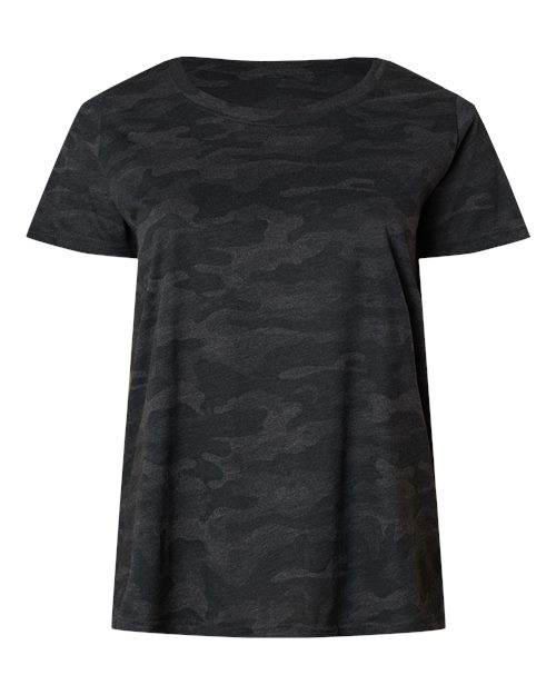 LAT 3816 — Women's Curvy Collection Fine Jersey Tee — Storm Camo