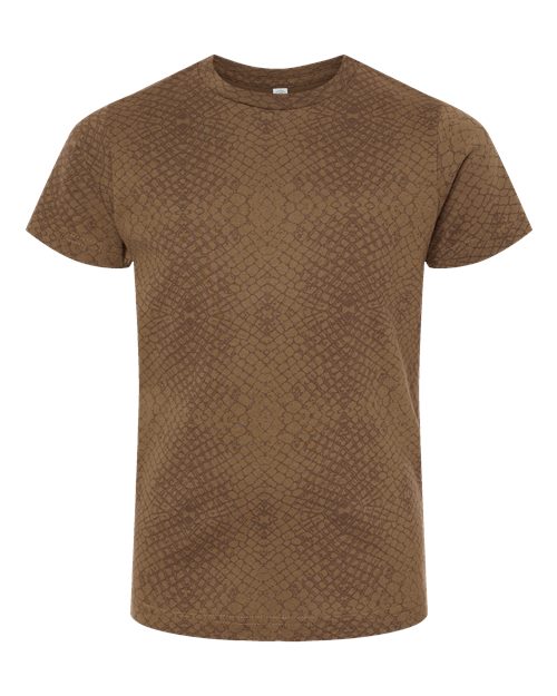 LAT 6101 — Youth Fine Jersey Tee — Brown Reptile