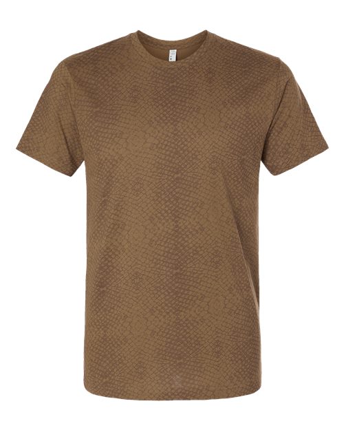 LAT 6901 — Unisex Fine Jersey Tee — Brown Reptile