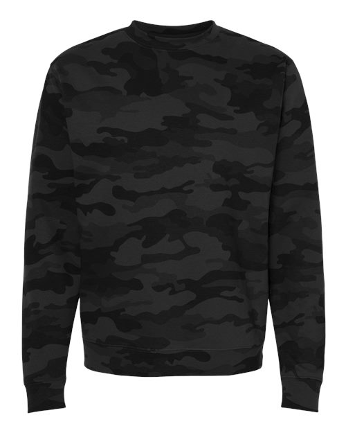 Independent Trading Co. SS3000 — Unisex Midweight Crewneck Sweatshirt — Black Camo