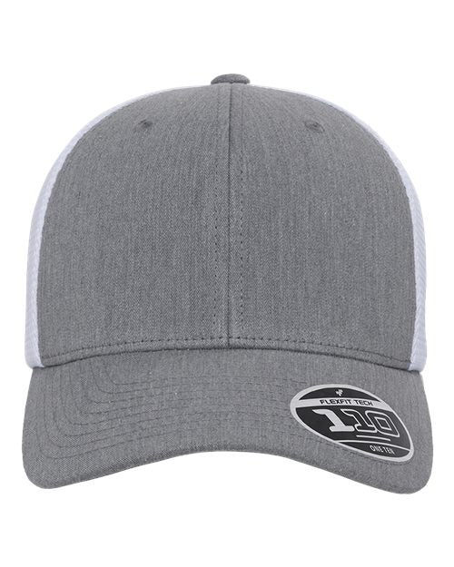 Flexfit 110M — 110® Mesh-Back Cap — Heather Grey/ White
