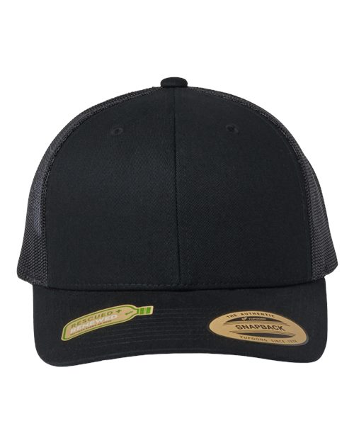 YP Classics 6606R — Sustainable Retro Trucker Cap — Black