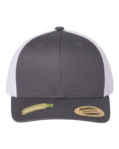YP Classics 6606R — Sustainable Retro Trucker Cap — Charcoal/ White