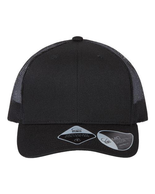 Atlantis Headwear BRYCE — Sustainable Trucker Cap — Black/ Black