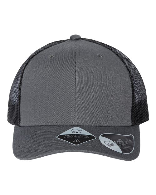 Atlantis Headwear BRYCE — Sustainable Trucker Cap — Dark Grey/ Black