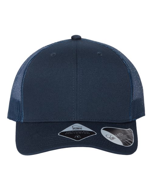 Atlantis Headwear BRYCE — Sustainable Trucker Cap — Navy/ Navy
