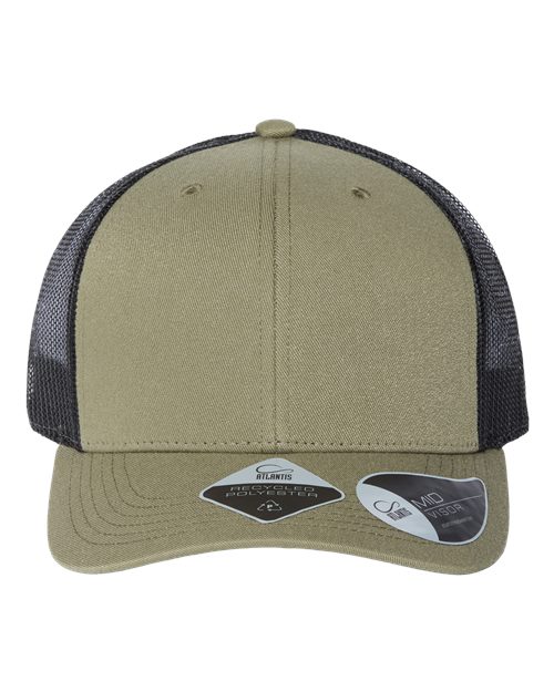 Atlantis Headwear BRYCE — Sustainable Trucker Cap — Olive/ Black