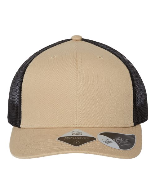 Atlantis Headwear BRYCE — Sustainable Trucker Cap — Khaki/ Black