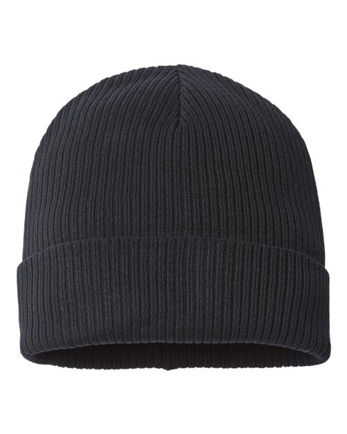 Atlantis Headwear NELSON — Sustainable Cuffed Beanie — Black