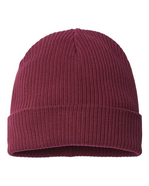 Atlantis Headwear NELSON — Sustainable Cuffed Beanie — Burgundy