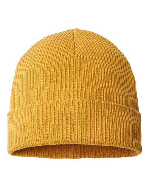 Atlantis Headwear NELSON — Sustainable Cuffed Beanie — Mustard Yellow