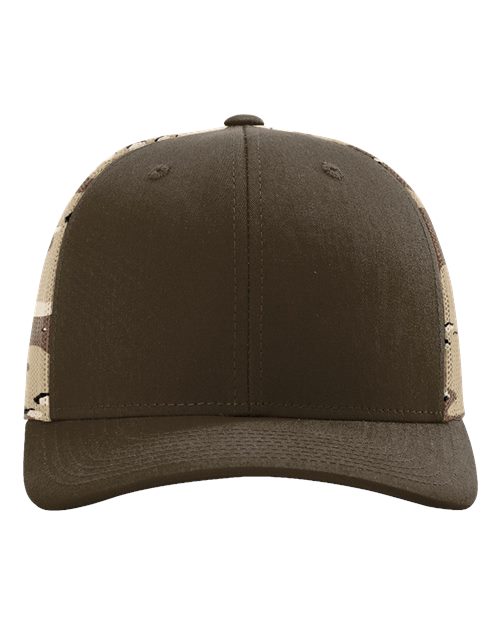 Richardson 112PM — Printed Mesh Trucker Cap — Brown/ Desert Camo