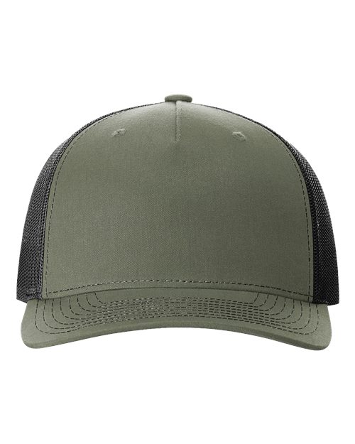 Richardson 112FP — Five-Panel Trucker Cap — Loden Green/ Black