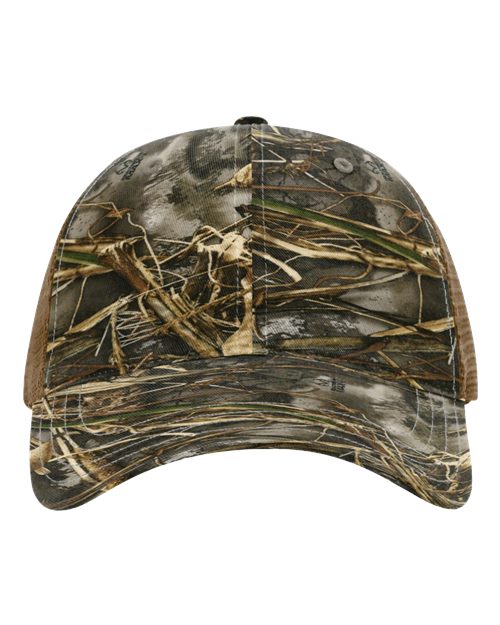 Richardson 111P — Garment Washed Printed Trucker Cap — Realtree Max 7/ Buck