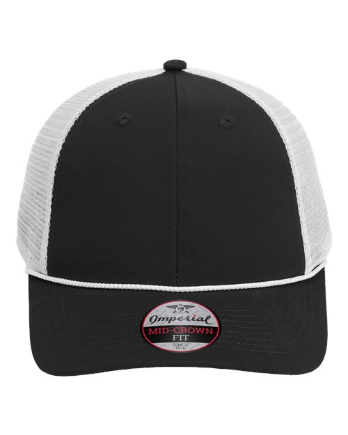 Imperial 7055 — The Night Owl Performance Rope Cap — Black/ White