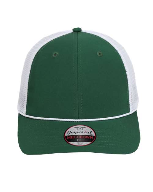 Imperial 7055 — The Night Owl Performance Rope Cap — Forest/ White