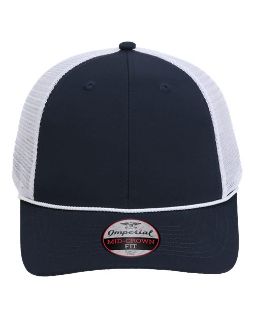 Imperial 7055 — The Night Owl Performance Rope Cap — Navy/ White