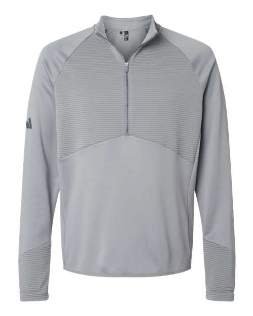 Adidas A587 — Men's Performance Quarter-Zip Pullover — Grey Three