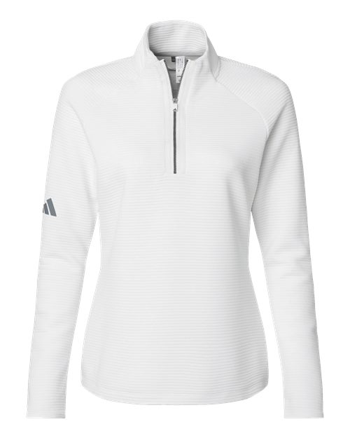 Adidas A589 — Women's Spacer Quarter-Zip Pullover — Core White