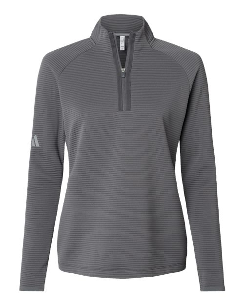 Adidas A589 — Women's Spacer Quarter-Zip Pullover — Grey Five