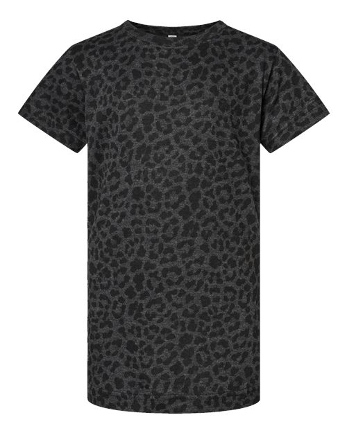 LAT 2616 — Girls' Fine Jersey Tee — Black Leopard