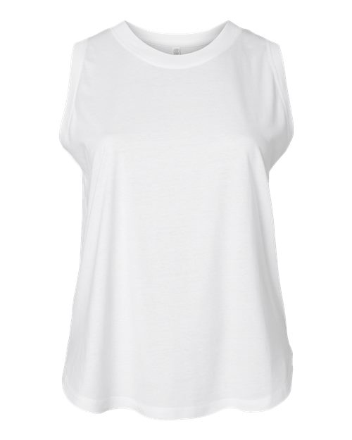 LAT 3892 — Women's Curvy Relaxed Fine Jersey Tank — White